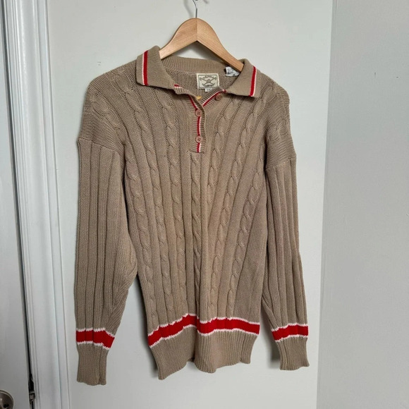 Neutral vintage polo assn cable knit preppy knit S - Picture 2 of 6